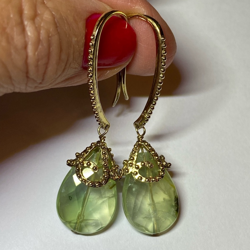 Rock Candy Peridot Silver Dangle Earrings